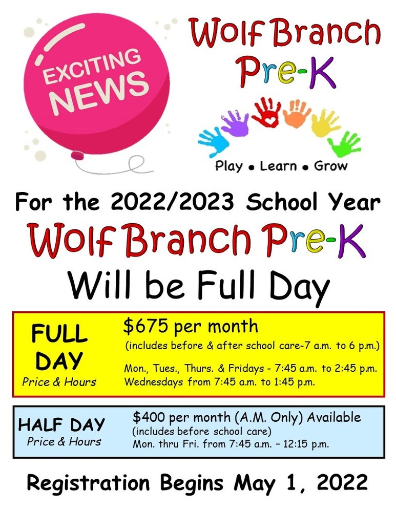 Pre-K for the 2022/2023 
