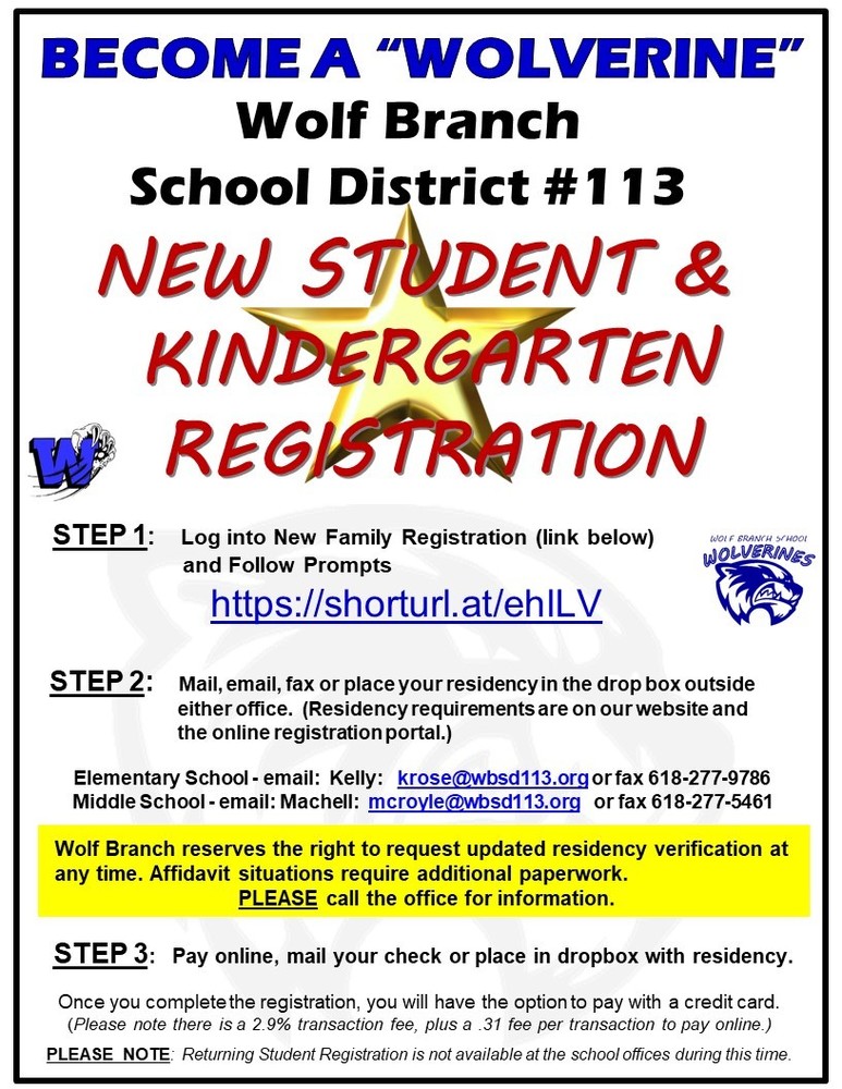 New Student and Incoming Kindergartners
