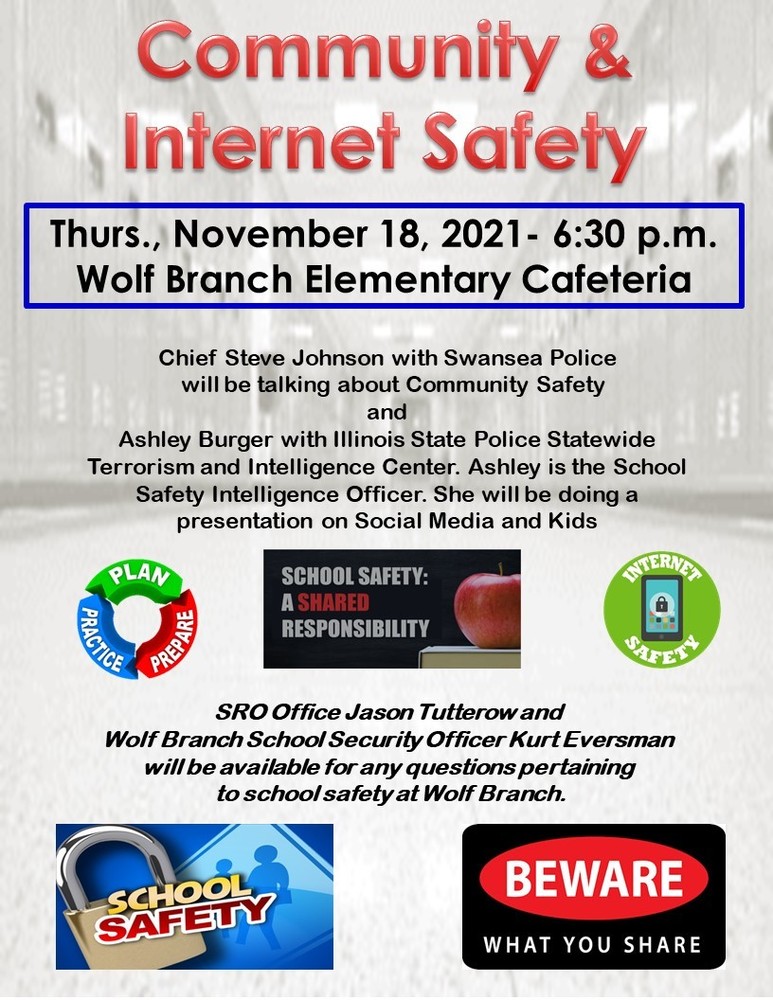 Community & Internet Safety Event at Wolf Branch Elementary Cafeteria